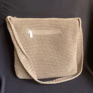The Sak fully crochet Tan color Hobo bag